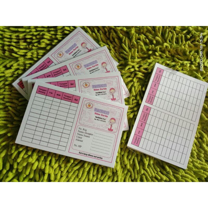 Kartu Akseptor KB Warna Motif - Kartu KB - Kartu KB 2 lipat - Kartu KB Bidan - kesehatan-7
