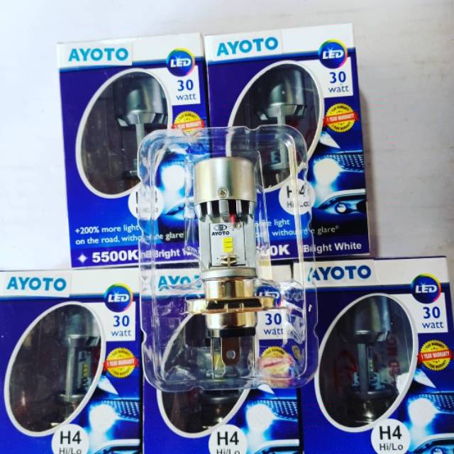 LAMPU DEPAN LED H4 AYOTO KIPAS PREMIUM mobil motor bisa masuk