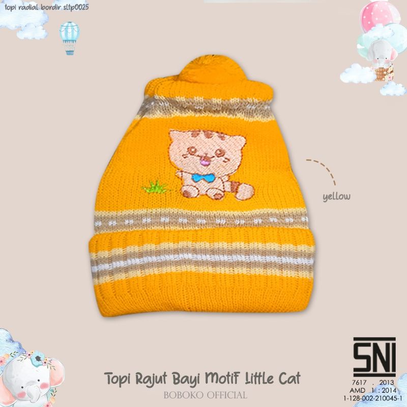 BOBOKO TOPI KUPLUK BAYI MOTIF KUCING