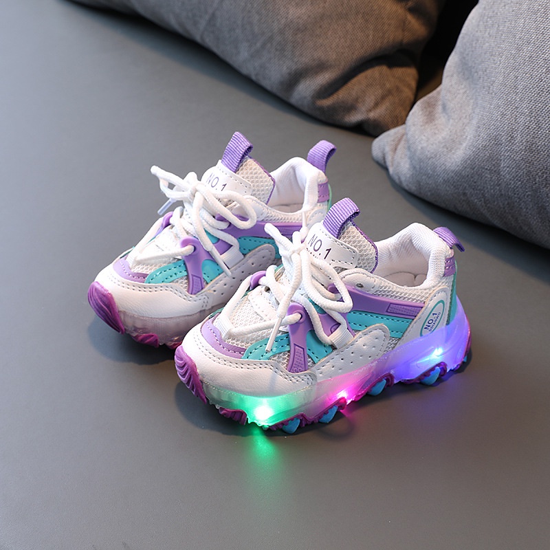 CHUBBI 10 Sepatu Sneaker Anak Laki Perempuan Lampu LED