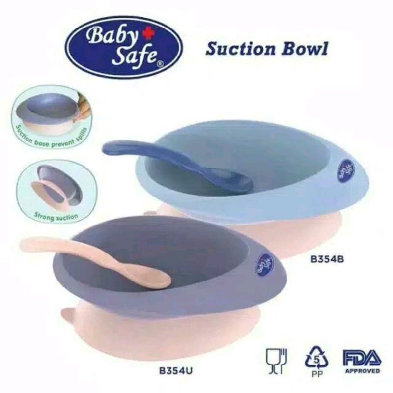 Babysafe Suction Bowl With Spoon - Peralatan makan bayi - B354