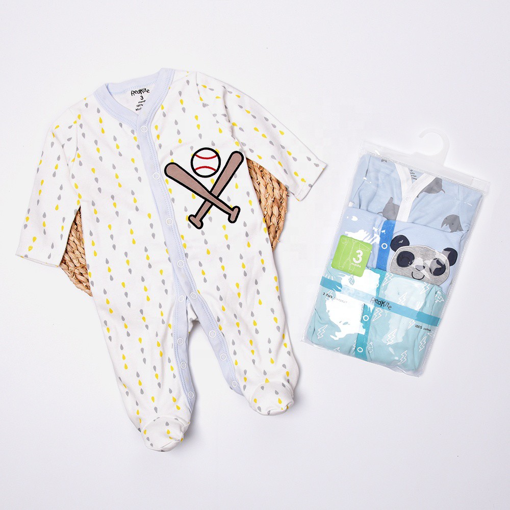 Sleepsuit Bayi Laki Laki - Pajamas Baby Premium Tutup Kaki isi 3Pc P010