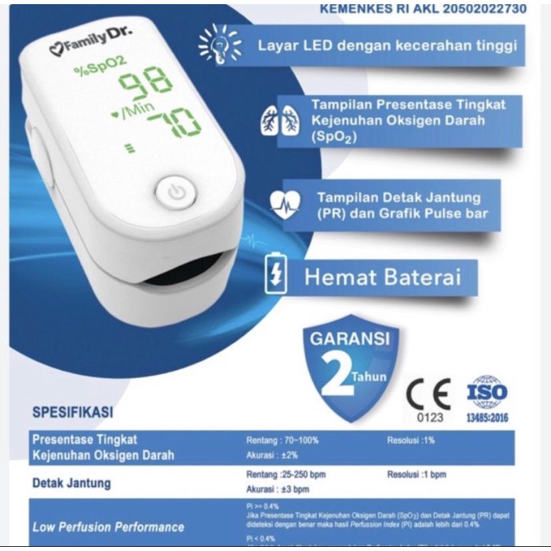 Oximeter Family dr FS10I alat pengukur oksigen