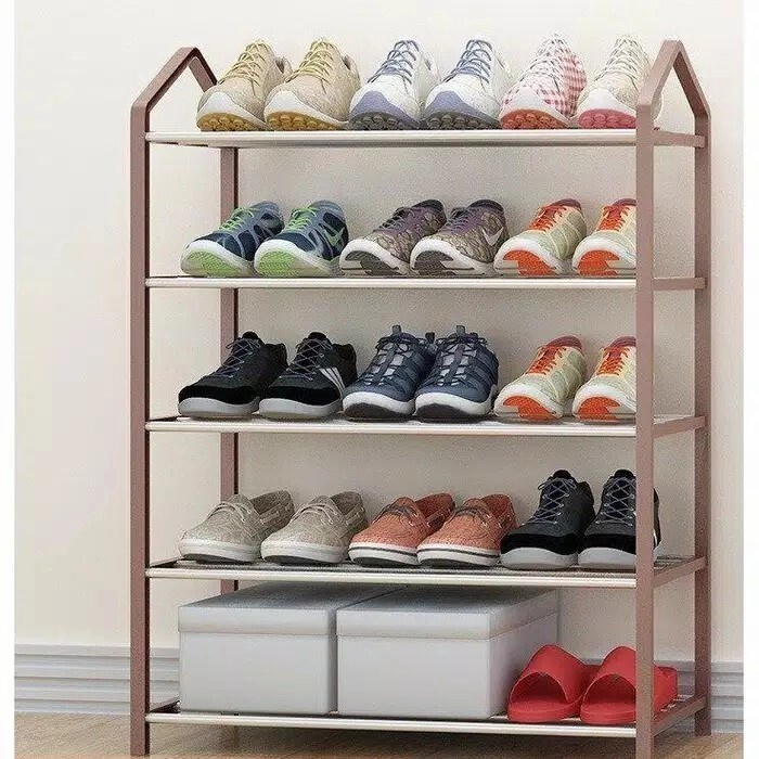 RAK SEPATU SANDAL BESI 5 SUSUN SERBAGUNA PORTABLE A5