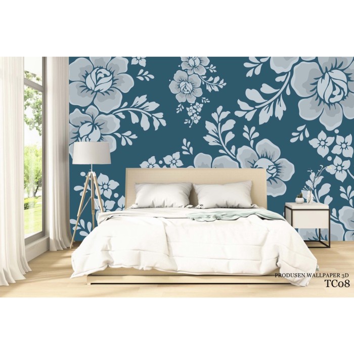 PRINTWALL, Sticker Dinding Kamar Tidur 3d Tropical Aesthetic