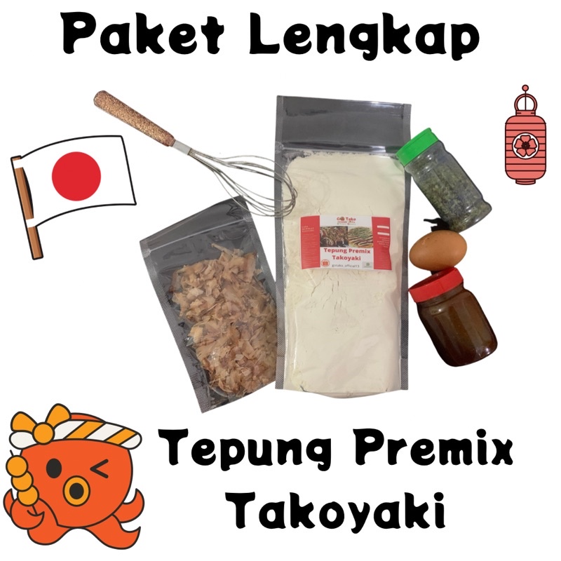 

GOTAKO - Tepung Premix Takoyaki Paket Komplit / Paket percobaan Takoyaki / Tepung Instan Takoyaki