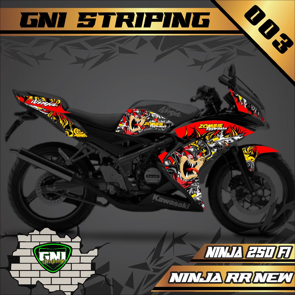 [COD] Sticker Striping Ninja RR New 03 -Stiker Variasi List Motor Ninja RR New Motif Tazmania Zombie