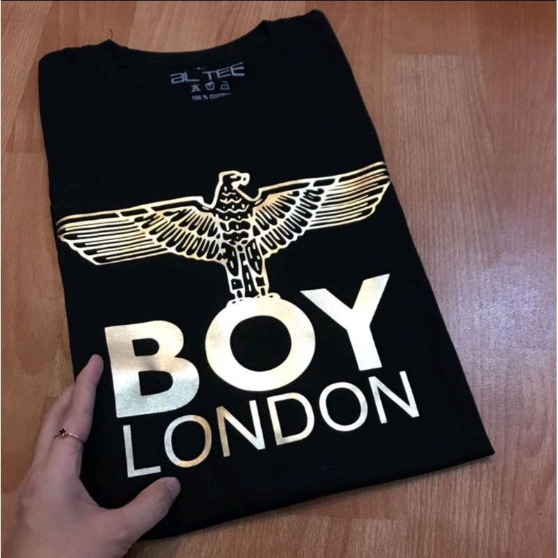 Jual COD KAOS DISTRO BOY KAOS KEREN BOY LONDON BIG LOGO GOLD FOIL