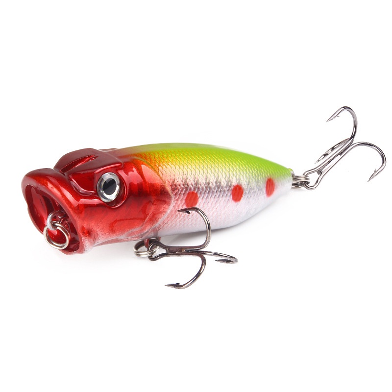 1Pcs 7Cm 11.8G Bait Buzz Bait Lure Whopper Popper Plastic Bait Fishing Bait 2 Treble Hooks Floating Lure Fishing Accessories