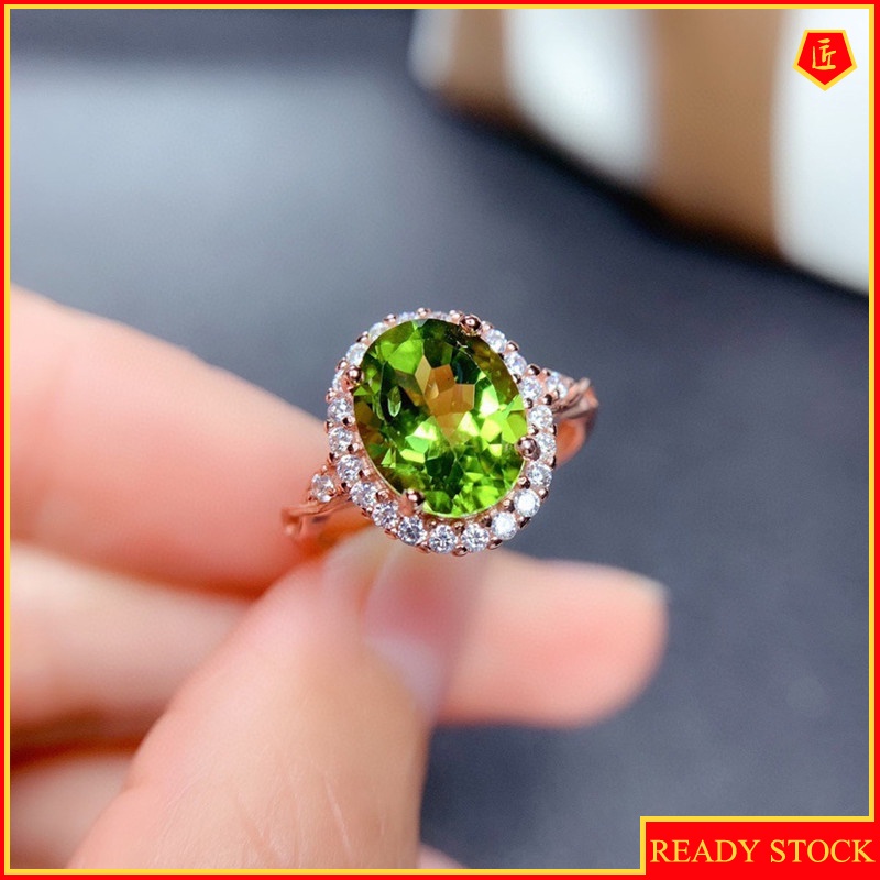 [Ready Stock]Fashion Simple Natural Peridot Ring