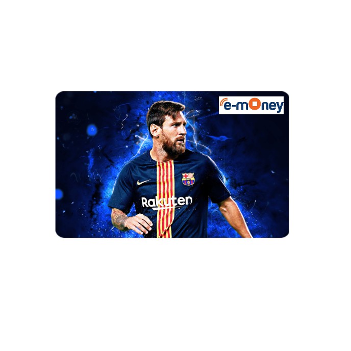 Kartu E-Money Lionel Messi Fc Barcelona Bola Mandiri, Flazz, Etoll