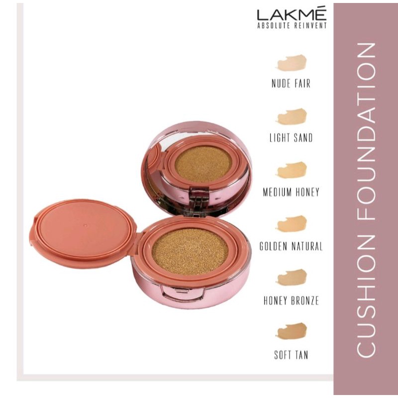 Lakme Make Up Cushion Foundation Primer Matte 03 Medium Honey 9to5 Velvet Matte