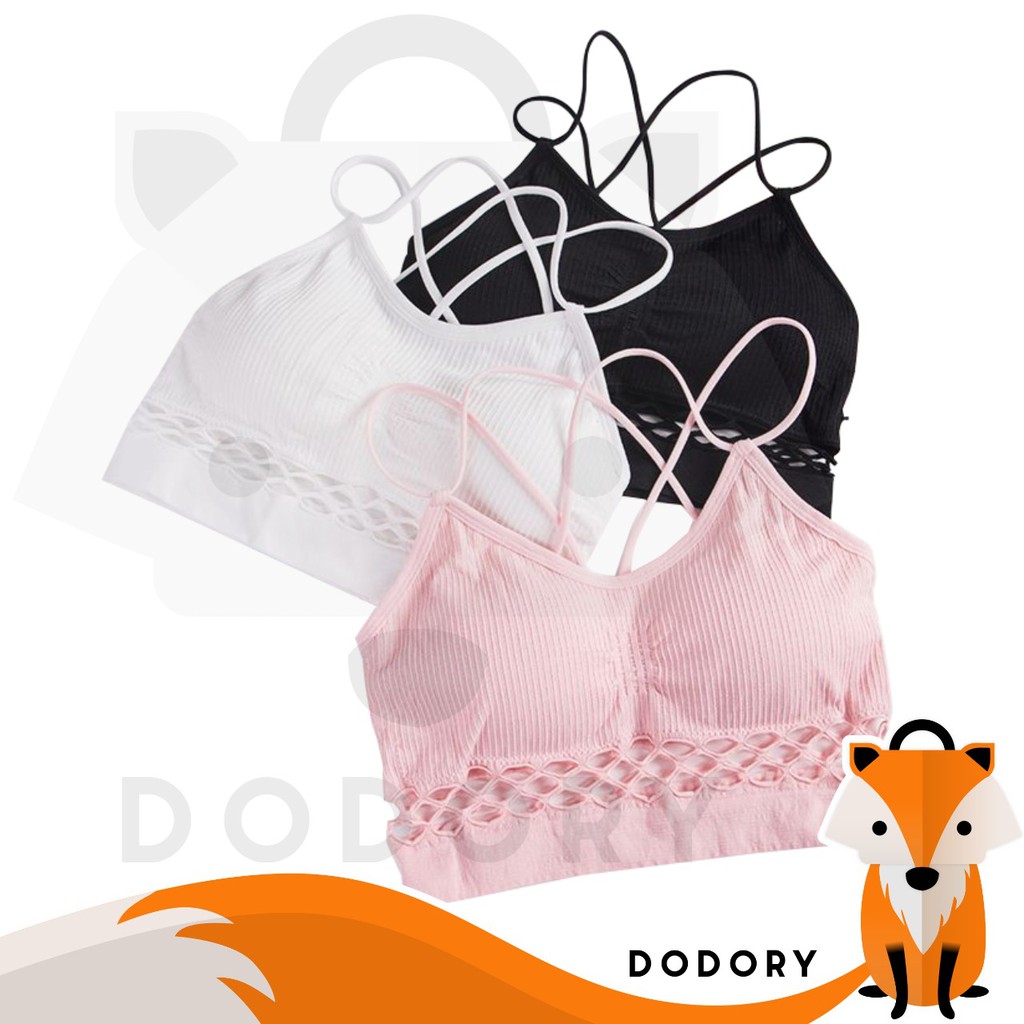 DODORY BRA316 Sport Bra Jaring Bra Olahraga Yoga Tanpa Kawat Bralette Fitness Senam