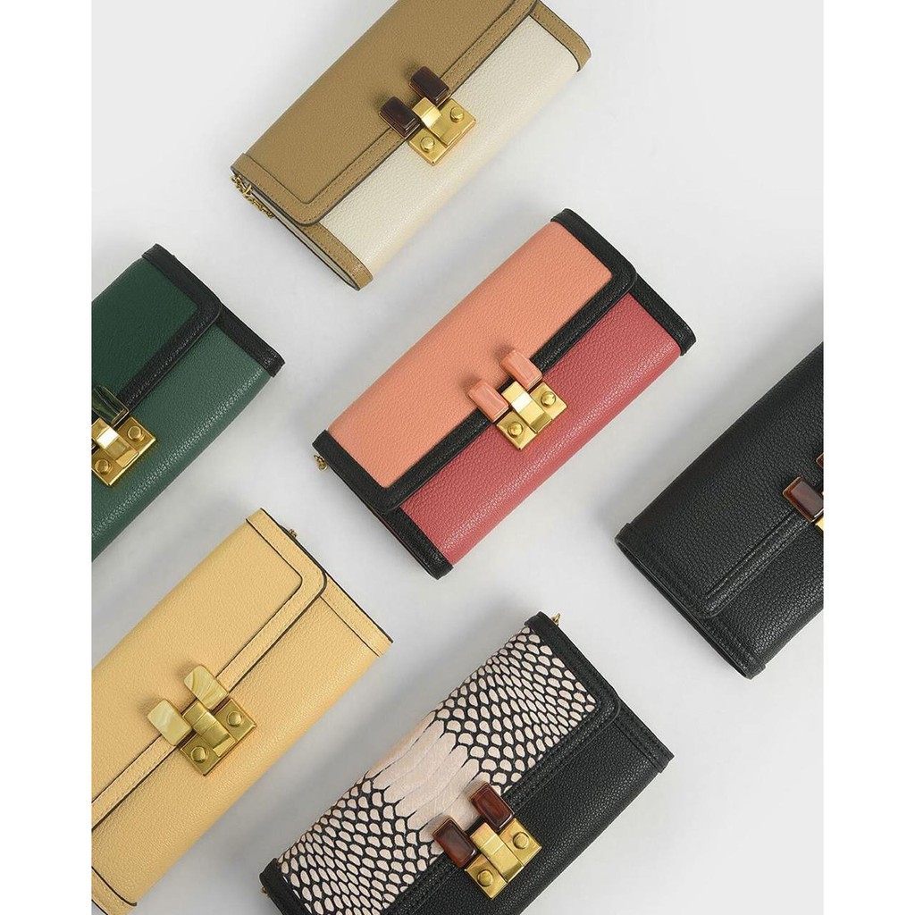 Dompet Charles&Keith Stone Embellish Long Wallet 728 CK