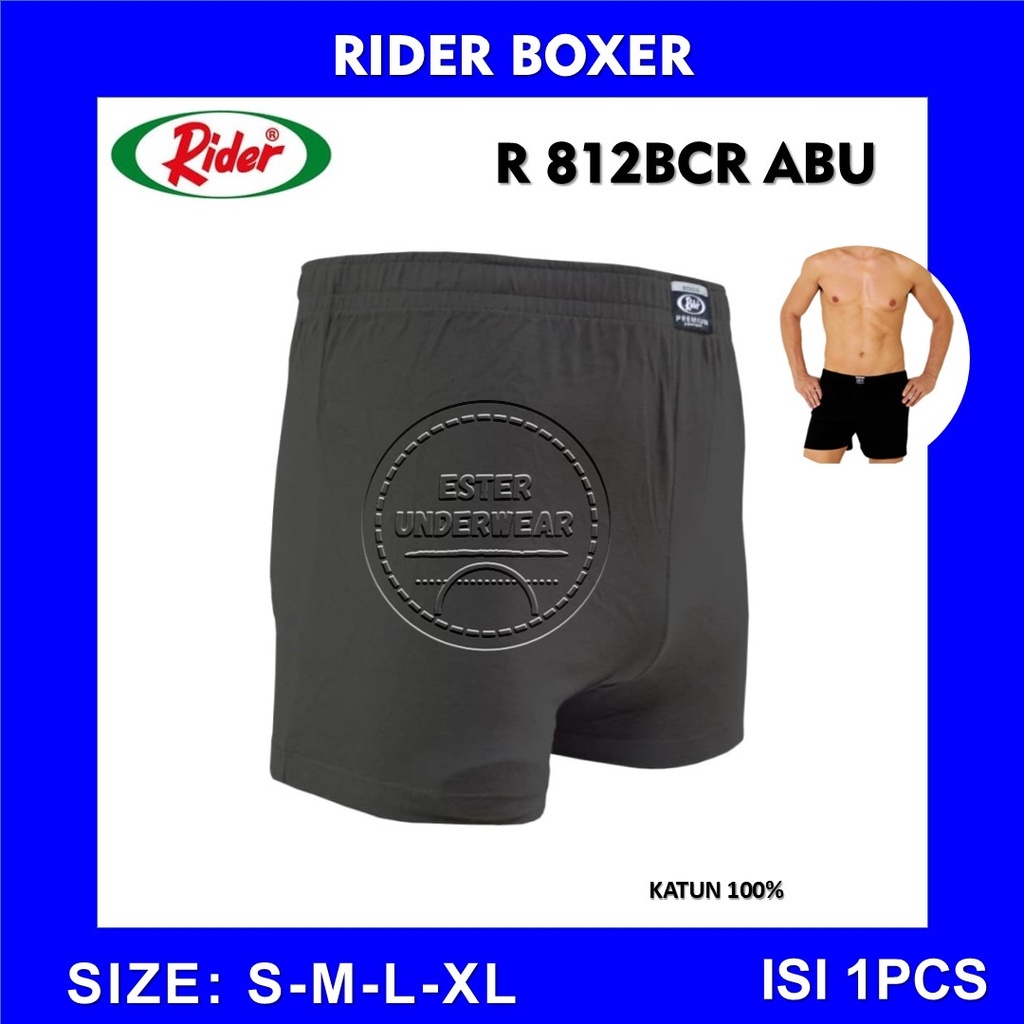 Rider Premium Boxer Man R 812BCR Abu-Abu ISI 1 Pcs