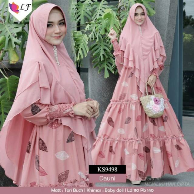 Gamis syar'i set ori DAUNI SYAR'I