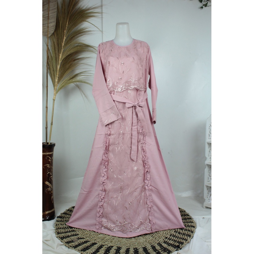 DELIANA BRUKAT DRESS remaja trendy modis terbaru wanita syari casual brokat mewah pesta simple