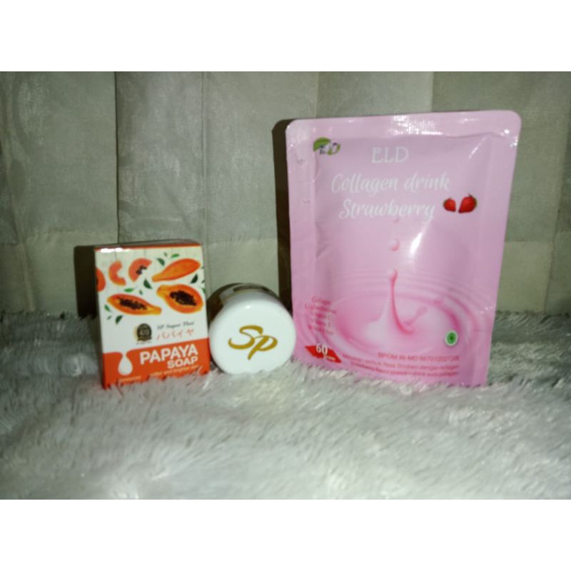 paket hemat whitening sp boster Binus eld collagen drink