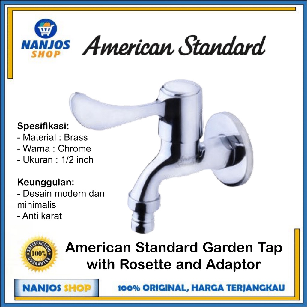 American Standard Keran / Kran Tembok / Wall Tap With Rossete Adaptor