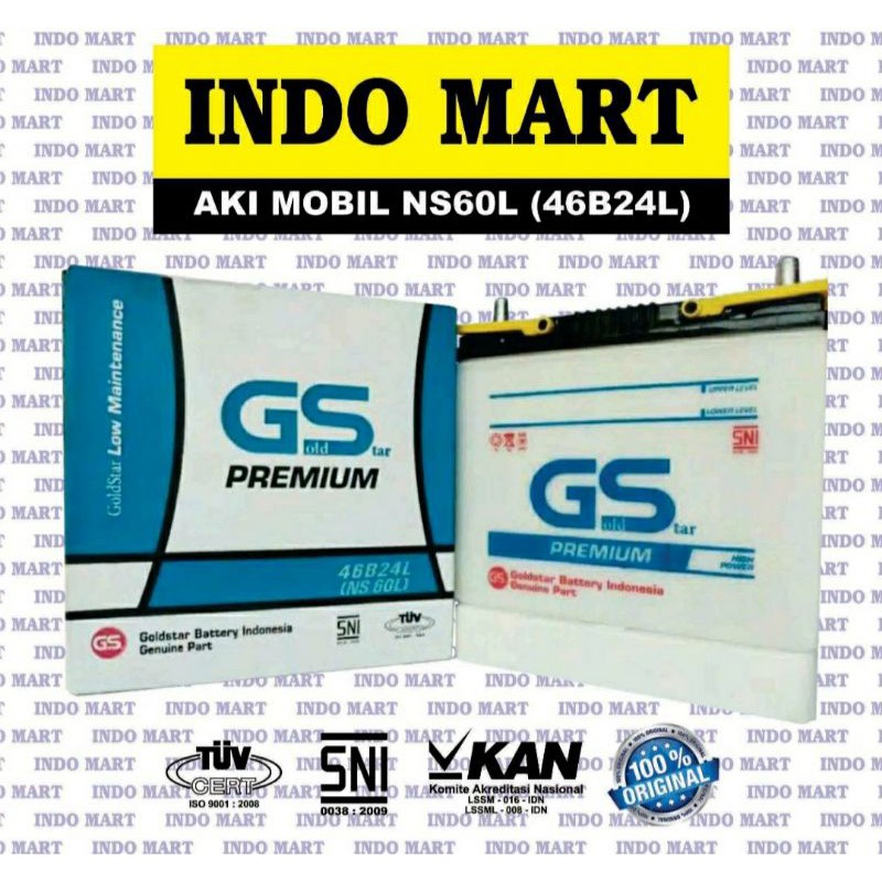 Aki Mobil NS60L 46B24L PREMIUM ORIGINAL (GS NS60L)