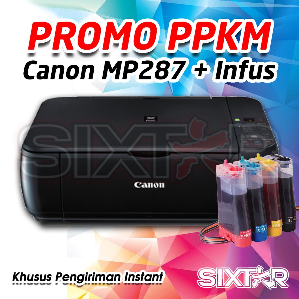 Canon PIXMA MP287 Paket PPKM WFH Printer Modifikasi Infus / A3 Booklet