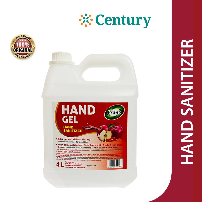 PRIMO Hand Gel Sanitizer Antiseptic Apel 4 / Hand Sanitizer / 4 Liter