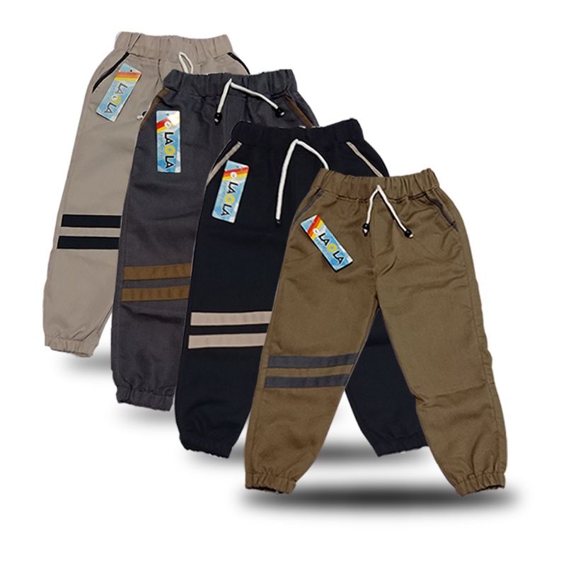 Celana chino joger anak Jogger panjang anak 1-13 Th Strip Garis