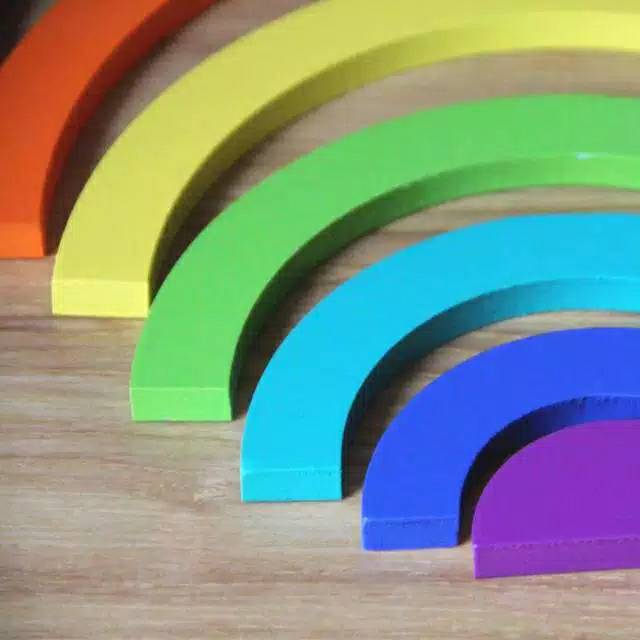 Mainan montessori Full Rainbow wooden Puzzle toys Pelangi Kayu