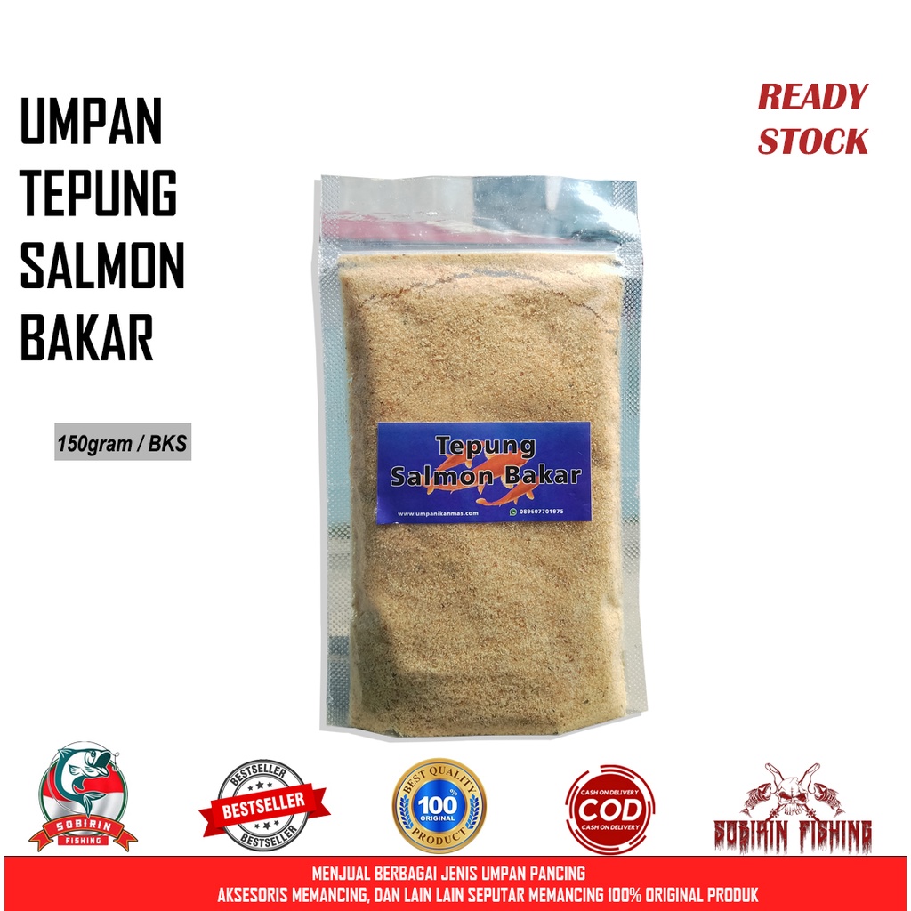Tepung salmon bakar - umpan ikan mas jitu - umpan pancing terlaris - umpan ikan rame - babon
