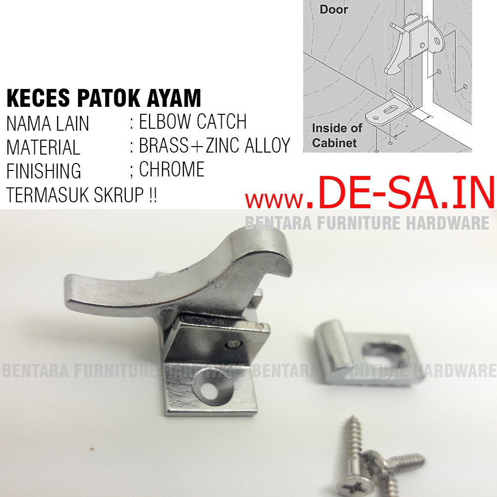 High Quality Elbow Catch - Keces Patok Ayam Kuningan Pintu Kabinet