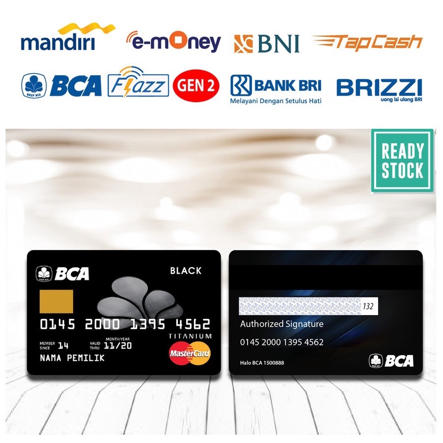 BLACK CARD EDITION Emoney mandiri flazz bca gen 2 brizzi tap cash custom kartu e toll free edit 1 sisi atau 2 sisi cocok untuk komunitas dan souvenir