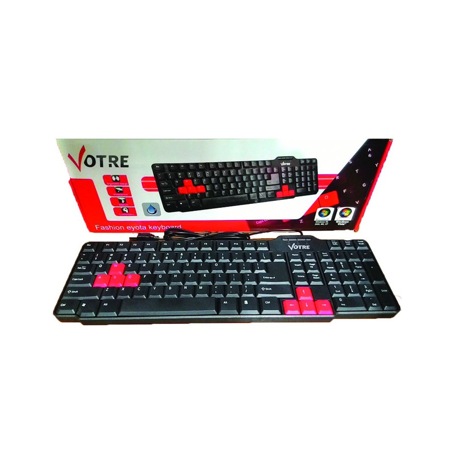 KB2308 | KEYBOARD USB VOTRE KB2308 ORIGINAL RESMI RED BLACK