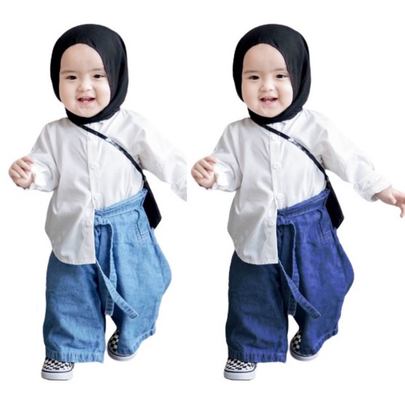 Celana Kulot Jeans 3/4 Anak Perempuan 6 bulan - 4Tahun / Kulot Anak Jeans