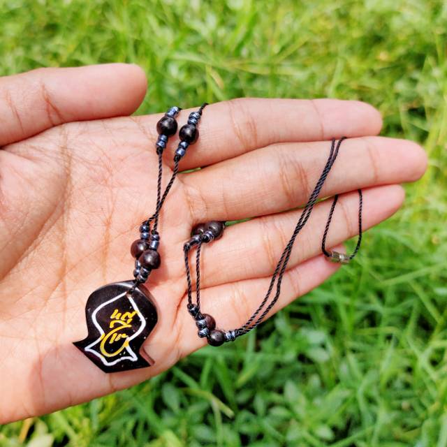 kalung terompah ukir manik hitam kokka kaukah fukahah kaoka kaokah