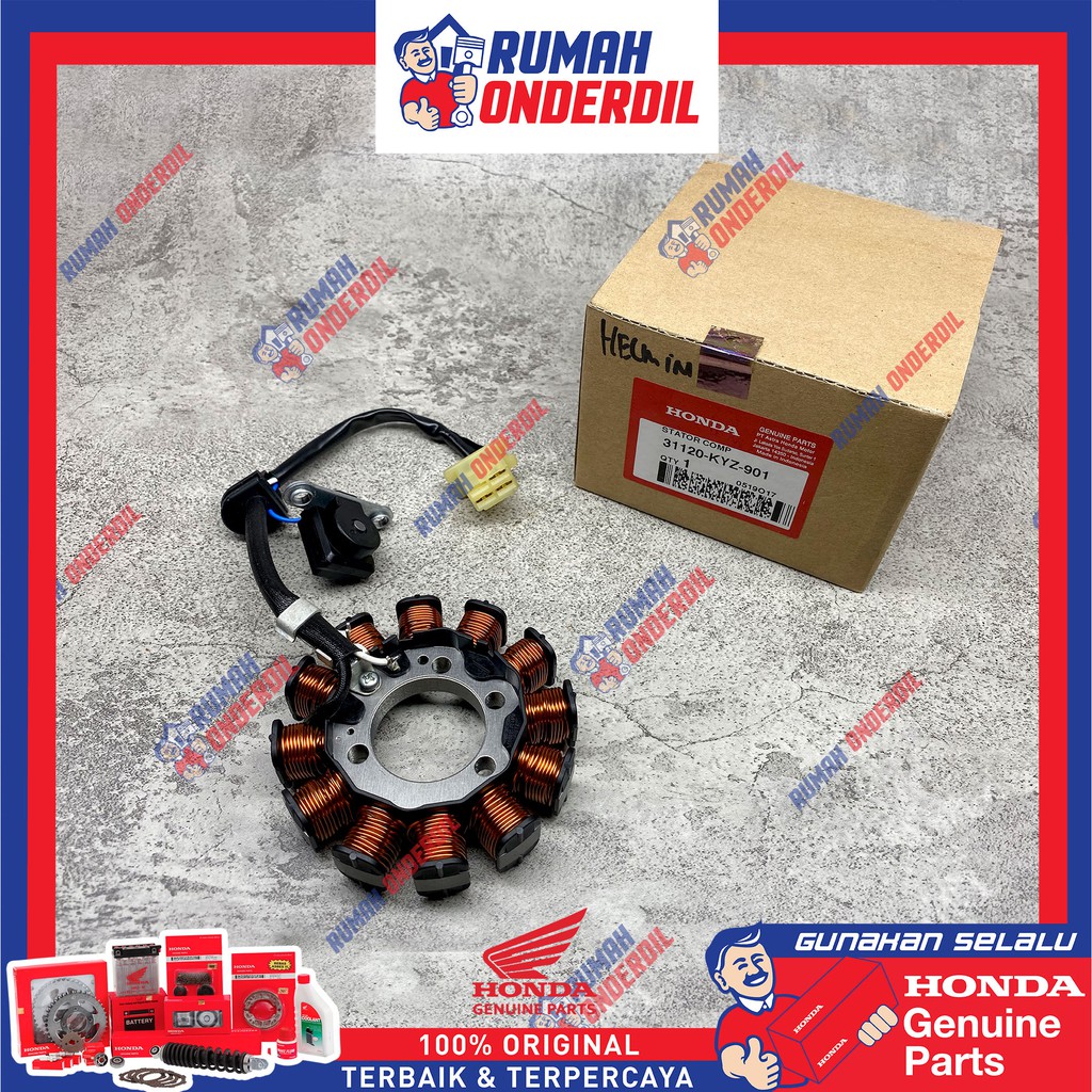 SPUL SPULL STATOR ASSY SUPRA X 125 HELM IN KARBU KHUSUS MAGNIT MITSUBA 31120-KYZ-901 ORIGINAL HONDA