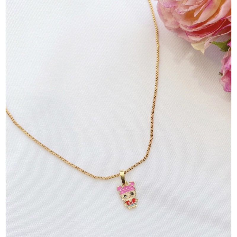 Kalung Anak Pink Bubble LOL