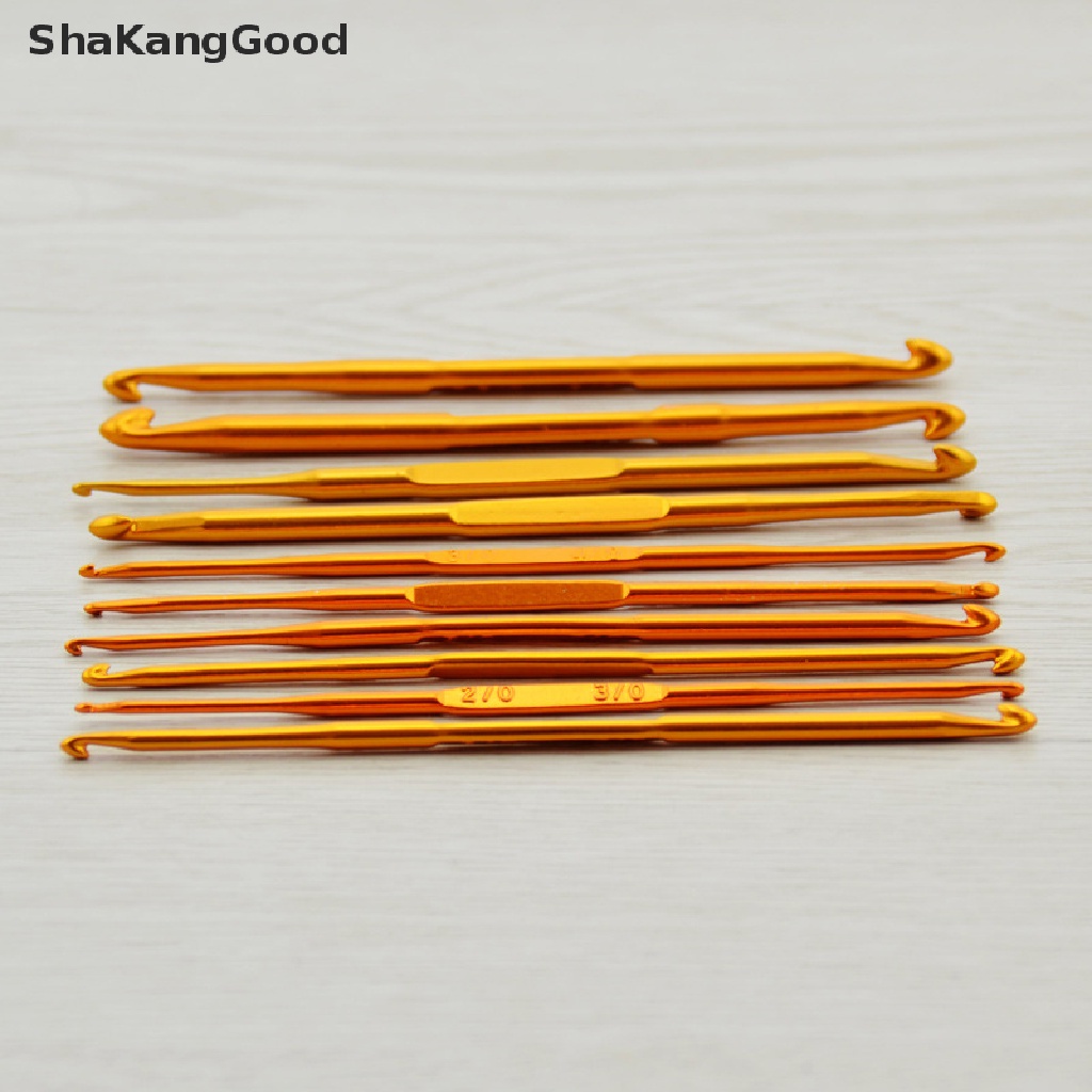 Skid 10Pcs / Set Jarum Kait Rajut Crochet Bahan Aluminum DIY