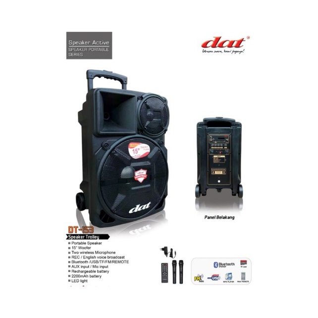 SPEAKER PORTABLE DAT DT 153 ORIGINAL DAT DT153 2 MIC WIRELESS MEETING