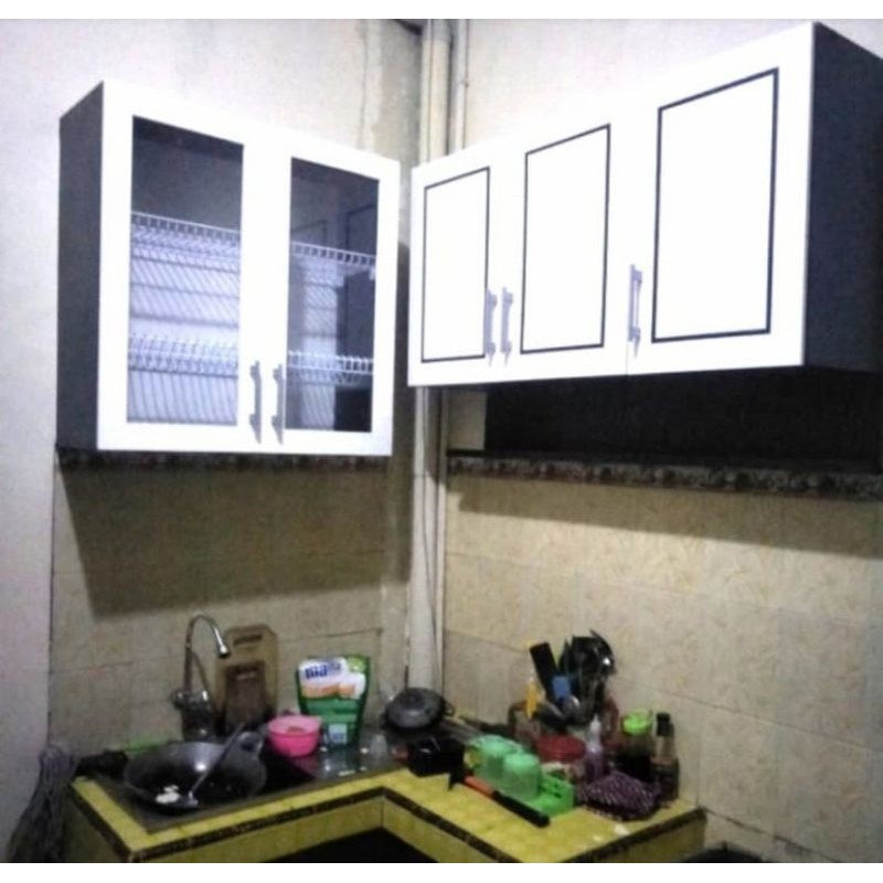 RAK PIRING LEMARI GANTUNG DAPUR KITCHENSET ATAS 2DQN 3 PINTU