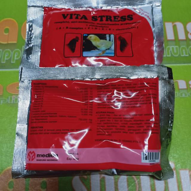 vita stress 100gram vitamin obat ayam burung harian