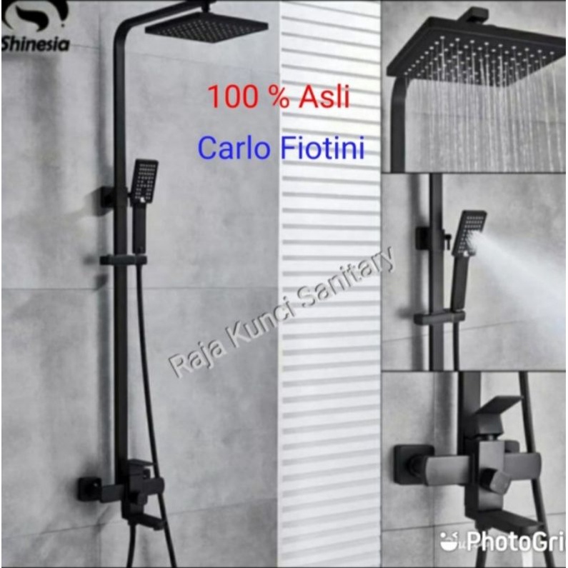 Shower Tiang Column Kotak/Shower Set Panas Dingin Stainless SUS 304 Hitam/Black/Kuningan