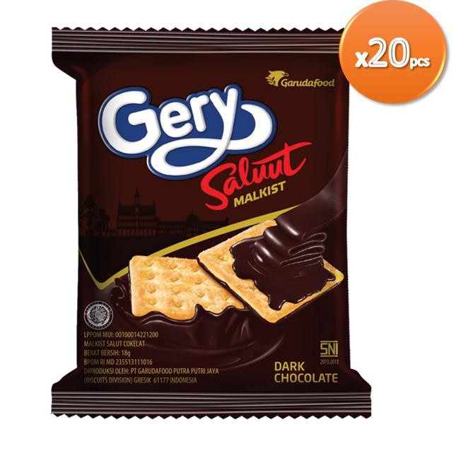 

P8e Gery Saluut Malkist Dark Cokelat 18 gr x 20 QYM Sale