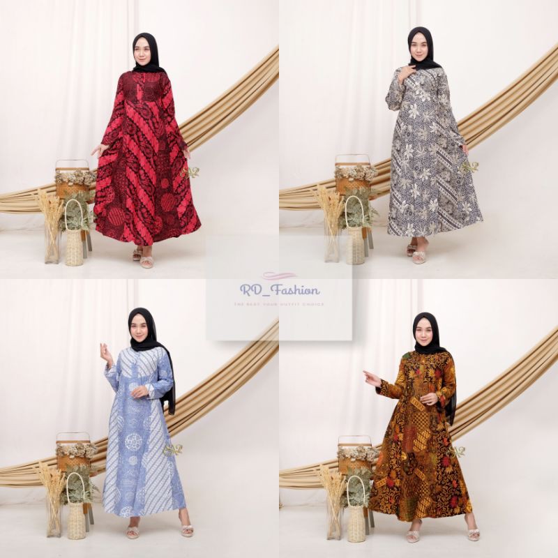 Paling Murah Gamis Batik Modern Mix 2 Motif Super Klok Busui [jumbo] xmwNbBjSymK3B6R