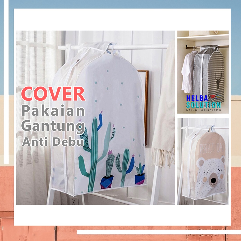 Cover Pakaian Jas Gaun Gantung Anti Debu Plastik Pelindung Baju Laundry