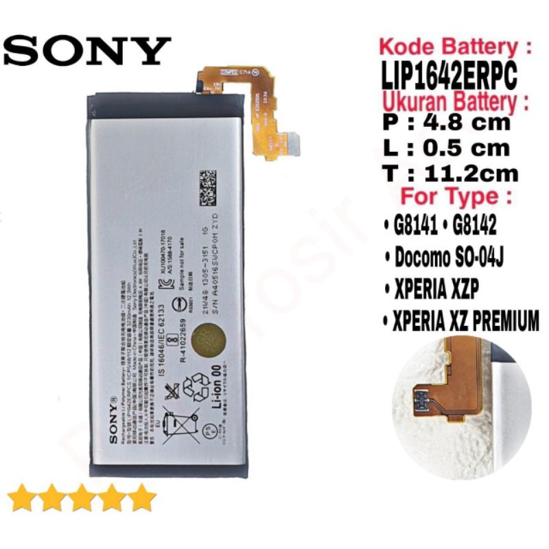 Baterai Original Sony Xperia XZ premium X2P G8141 G8188 LIS1642ERPC