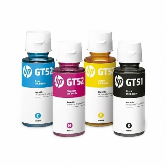 HP Ink Bottles GT53 GT52 Black Colour ( Cyan, Magenta, Yellow ) | Tinta Botol Hitam Warna Hp Deskjet GT5800, Ink Tank 110, 300, 400, Smart Tank 500 600 Series -Geniune Product