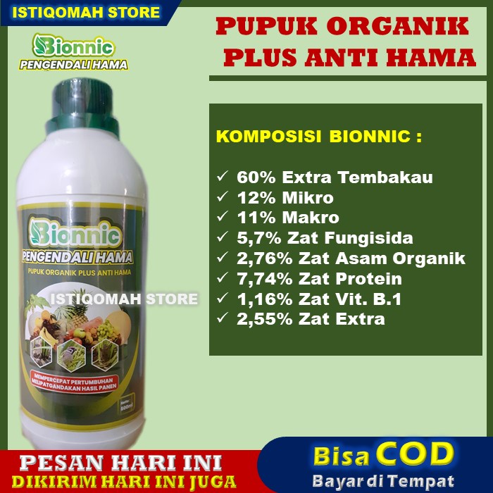 Pupuk Organik Plus Anti Hama BIONNIC Obat Pengendali Hama Tikus, Burung, Keong, Walang Dan Hama Lain pada Tanaman Padi di Sawah yang Paling Ampuh - Pupuk Organik Cair untuk Mempercepat Pertumbuhan Dan Melipatgandakan Hasil Panen pada Tanaman Padi BIONIC