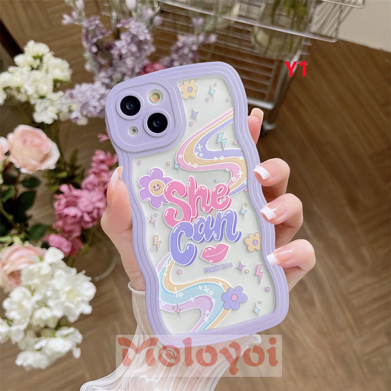 Soft Case TPU Motif Tulisan Inggris Warna-Warni Pelangi Untuk iPhone 11 12 13 11 Pro MAX 7 8 Plus 6 6s XR 14 Plus 14 Pro MAX X XS MAX SE 2020