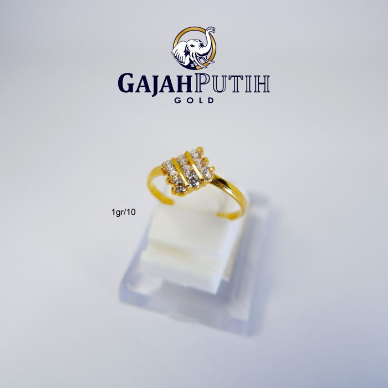 1gr Cincin Model Permata Emas Asli kodeO11010