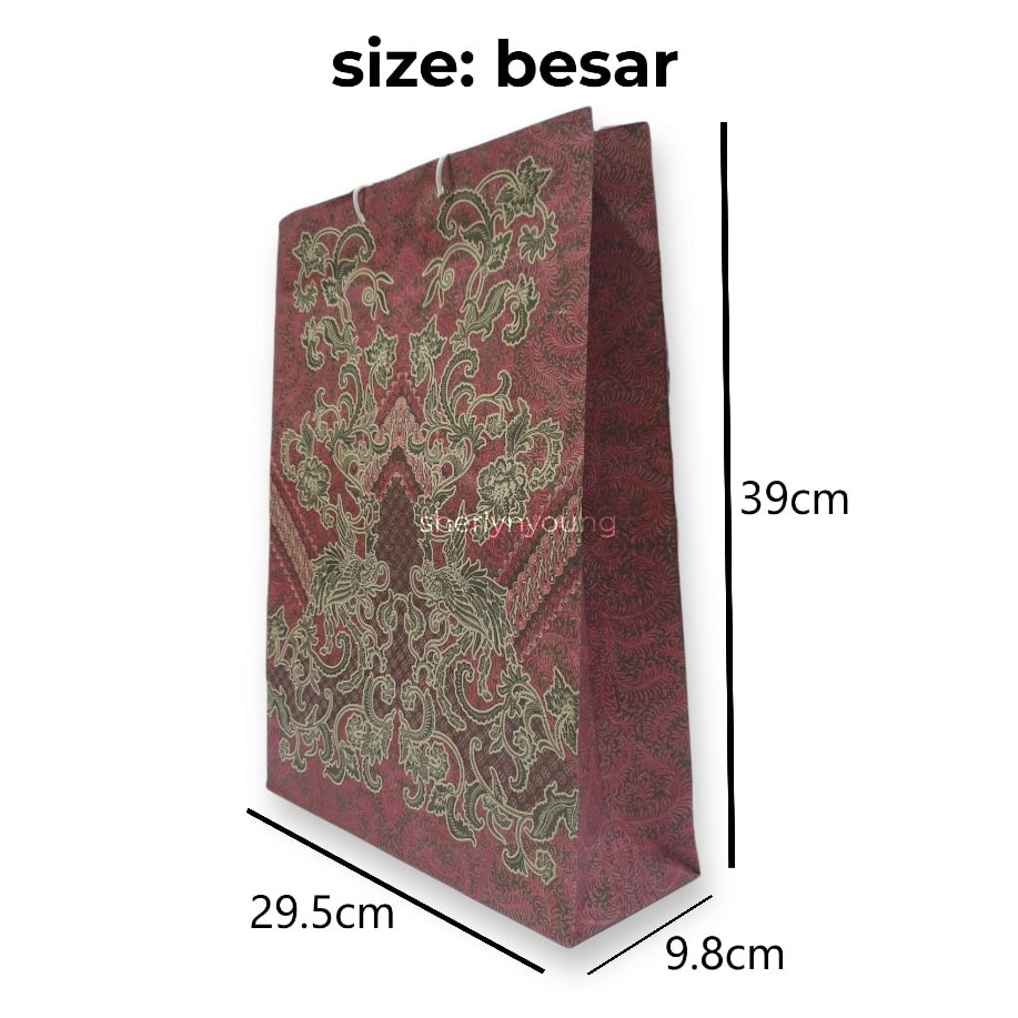 

[ISI 12] Paper Bag Batik Besar (29.5x9.8x39cm) Tas Kertas Batik suvenir goodie bag ulang tahun packing olshop